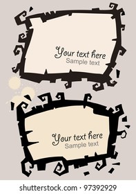 Halloween Black frame with curls. Vector illustration