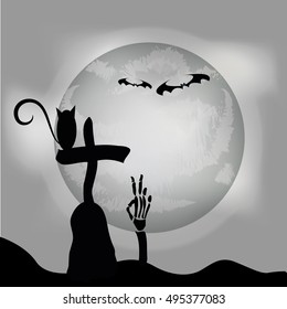 Halloween black full moon.
