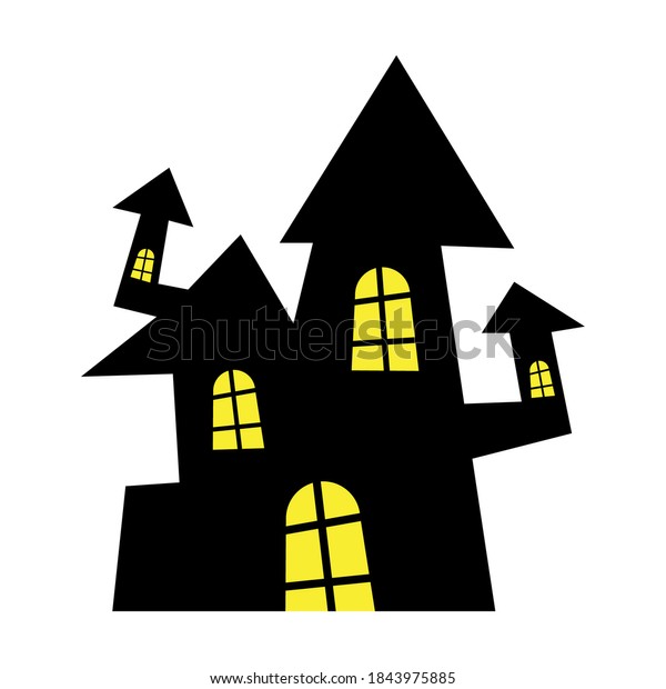 Halloween Black House Design Happy Holiday Stock Vector (Royalty Free ...