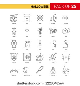 Halloween Black Line Icon - 25 Business Outline Icon Set