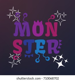 Halloween black monster silhouettes.Monsters of set for halloween