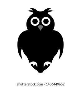 Halloween black owl. Single Design. Vector illustration.