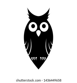 Halloween black owl. Single Design. Vector illustration.