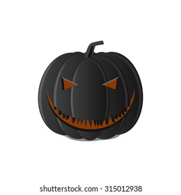Halloween, black pumpkin  jack-o-lantern smile