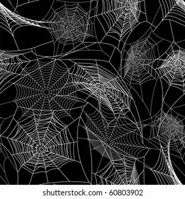 Halloween black seamless  with web Clipping Mask