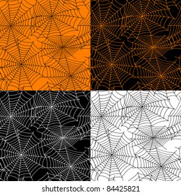 Halloween black seamless with web Clipping Mask