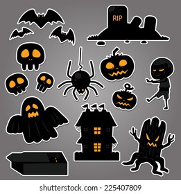 Halloween Black Set Vector