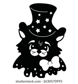 Halloween black silhouette isolated vector illustration on the white background.