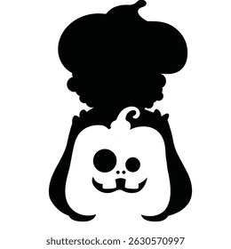 Halloween black silhouette isolated vector illustration on the white background.