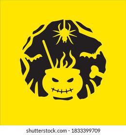 halloween black silhouettes eps illustration