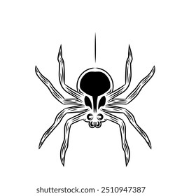 Halloween Black Spider Icon Vector