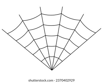 Halloween Black Spider Web Isolated