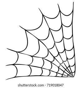 Halloween black spider web isolated on white background. Vector design elements.