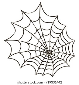 Halloween black spider web isolated on white background. Vector design elements.