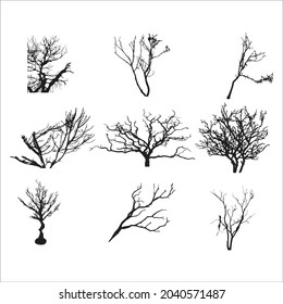 vector de rama de árbol negro de halloween