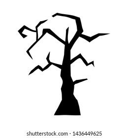 Halloween-Schwarzer Baum. Einzelnes Design. Vektorgrafik.