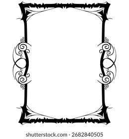
Halloween Black vector frame on a white background. EPS10
