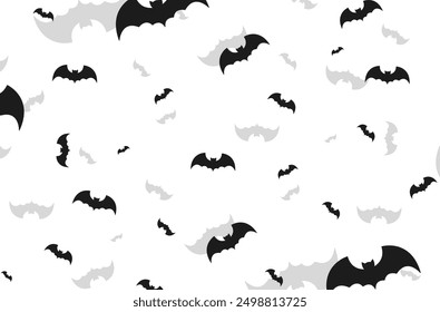 Halloween black and white background with bats.