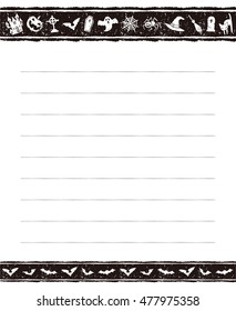 Halloween black and white memo pad design