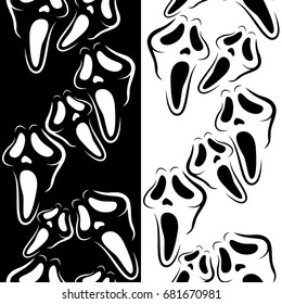 Halloween black and white seamless pattern.Vector graphic background.Textile texture