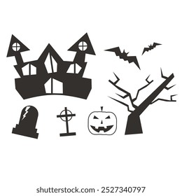 Vector de tema blanco y negro de Halloween