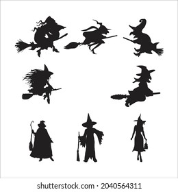 halloween black witch event vector