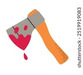 Halloween blood axe icon clipart avatar logtotype isolated illustration
