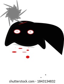 halloween bloody black dog vector