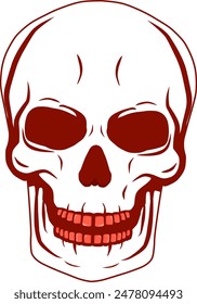 Halloween bloody skull sketch vector