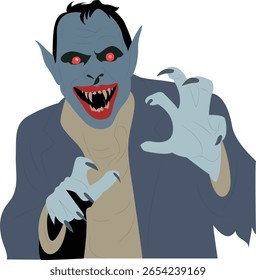 Dia das Bruxas, Blue Vampire Monster Claws Attacking