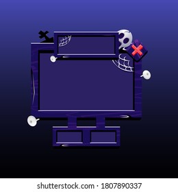 Halloween board pop up for game ui vector illustration