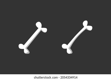 Halloween Bone Icon Sign Flat Illustration on Black Background