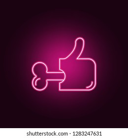 Halloween bone like icon. Elements of Halloween in neon style icons. Simple icon for websites, web design, mobile app, info graphics