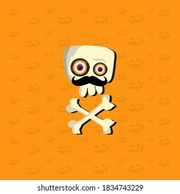 Halloween bone and skull vector illustration. 