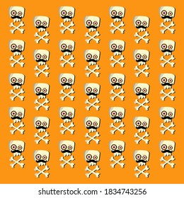 Halloween bone and skull vector illustration. 