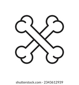Halloween Bones Outline Icon Vector Illustration