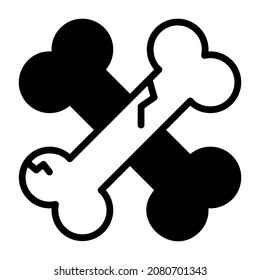 Halloween, bones vector black filled outline icon.