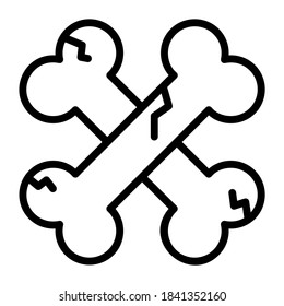 Halloween, bones vector line icon 