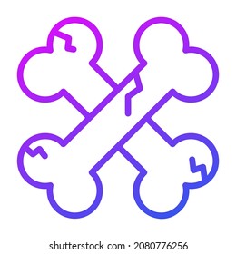 Halloween, bones vector outline icon.