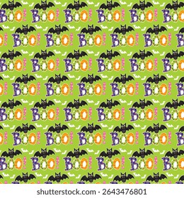 Halloween Boo Bats Pattern for Greeting Cards and Invitations