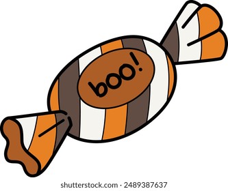 Halloween boo candy vector illustration