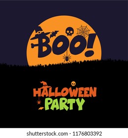 Halloween Boo design with typography vector 