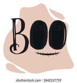 Expresión de boo de Halloween. Expresión de miedo - Ilustración vectorial
