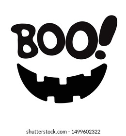 Halloween boo, flat, vector illustration