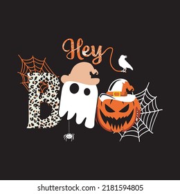 Halloween and Boo Funny Design