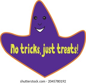 Halloween Boo, no tricks, just treats icon, t-shirt design