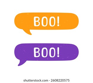 Halloween Boo Speech Bubble Sound Effect Digital Sticker Illustration Set