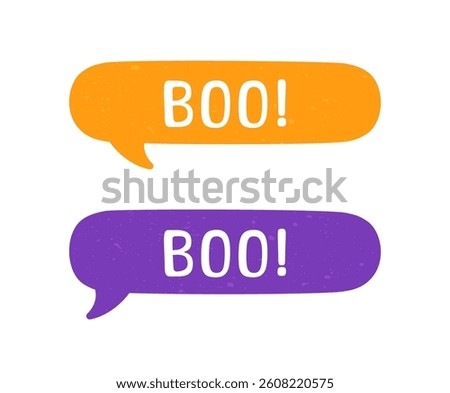 Halloween Boo Speech Bubble Sound Effect Digital Sticker Illustration Set