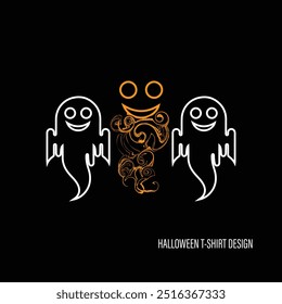HALLOWEEN BOO T-SHIRT DESIGN, HALLOWEEN TEE, BEDRUCKT, VEKTOR