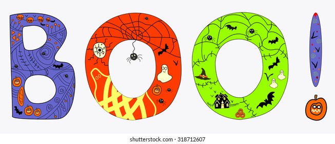 Halloween BOO vector illustration.
